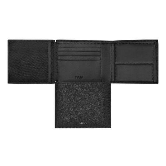Money Wallet With Flap Classic Grained Black