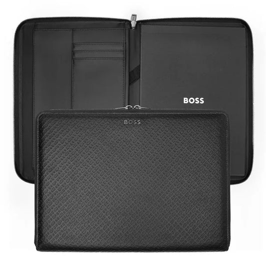 HUGO BOSS - Conference folder zip A4 Monogram Zipped Black