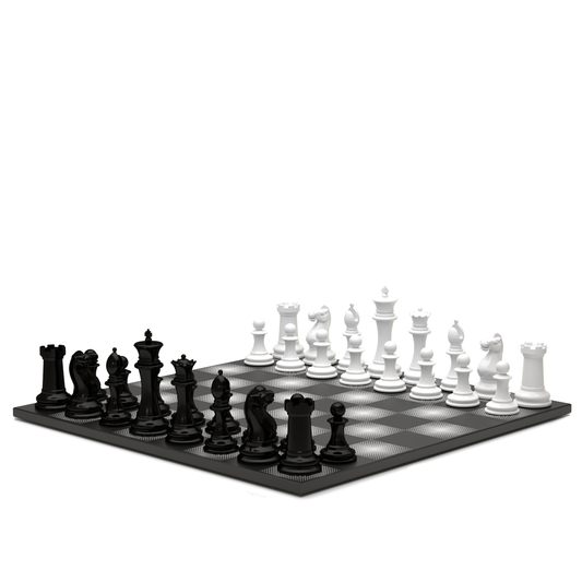 Neochess Hand Carved Wooden Series White vs Black With Wooden Gradient Square Board