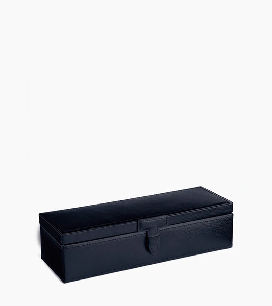 Twilight Blue Leather Watch Box For 5 Watches