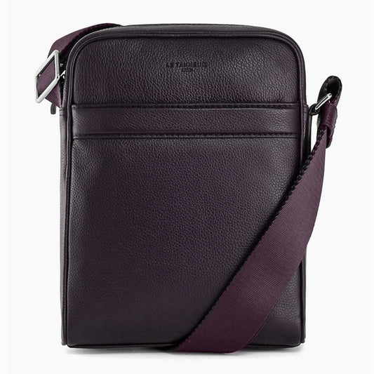 Charles medium cross body bag in pebbled leather - Marron cafe