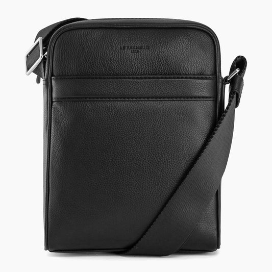 Charles small cross body bag in pebbled leather - Black