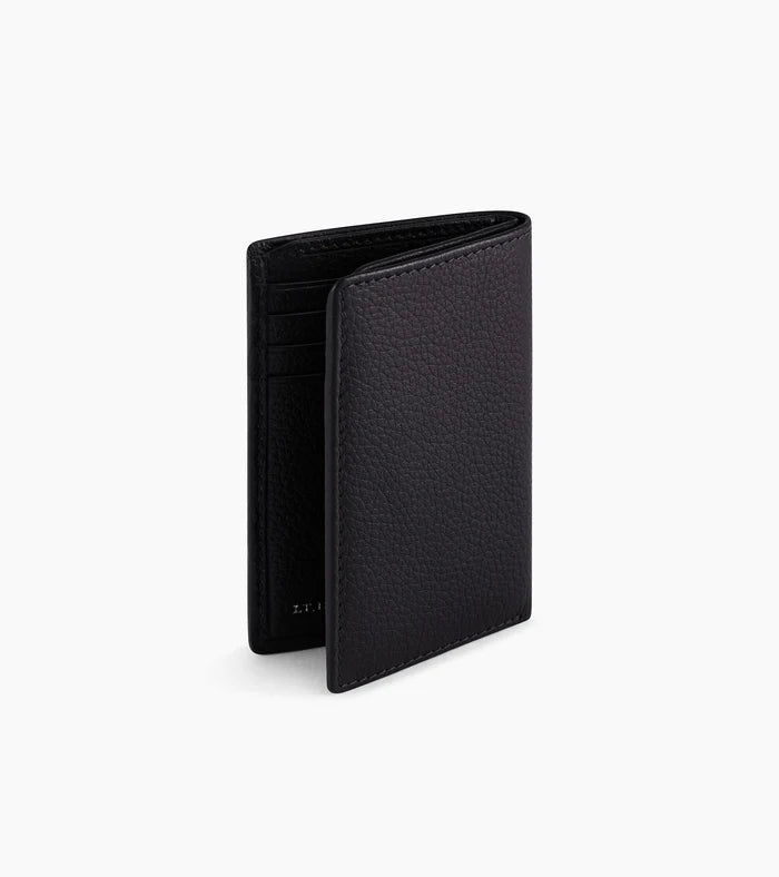 Small Card Holder In Black Grained Leather
