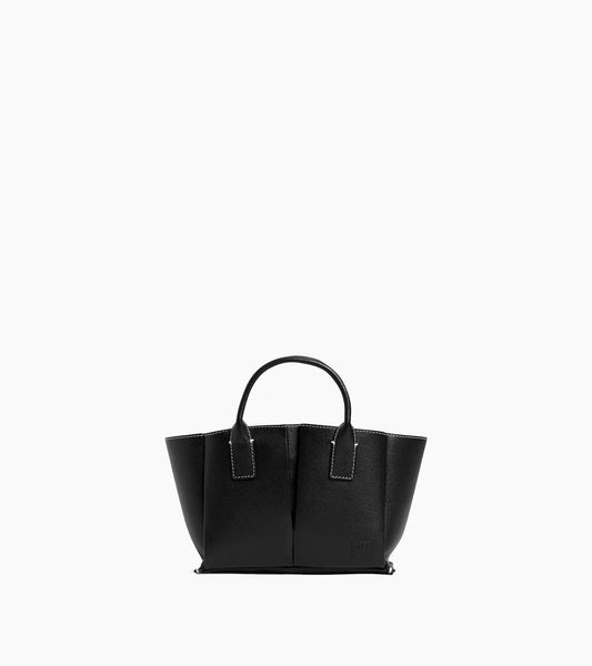 Small Grained Leather Handbag Black