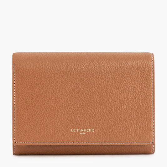 Emilie Wallet Zipped Coin Pocket With Le Tanneur Logo Brown
