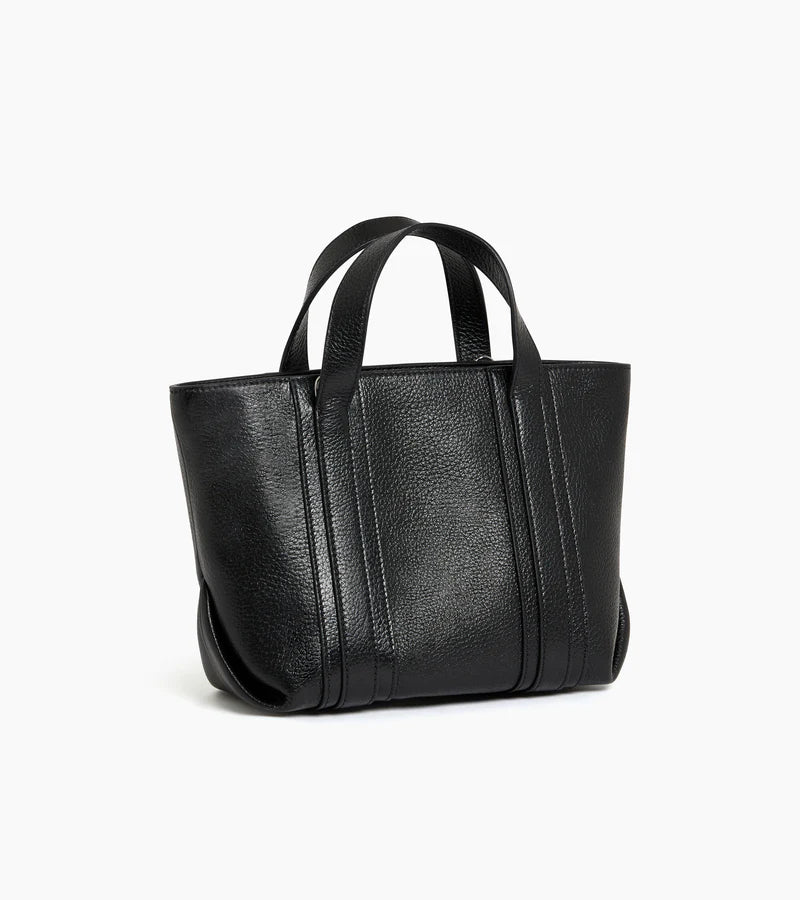 Grace Tote Bag With Zipped Pocket Double Handle Black