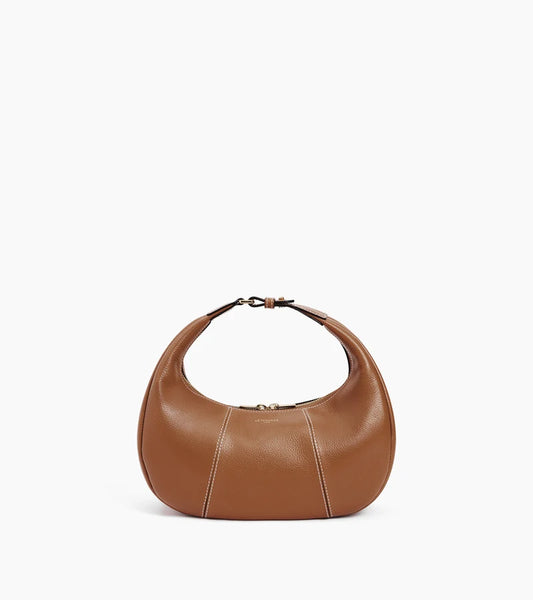 Hobo bag in grained leather