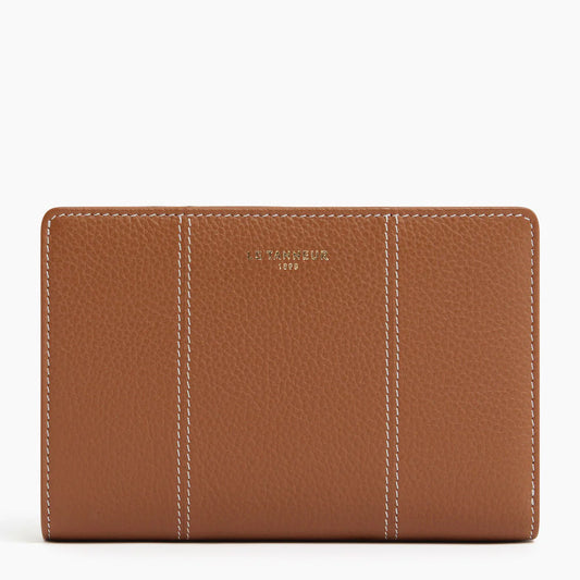 Juliet Brown Medium Wallet With Snap Closure Zip Coin Pocket