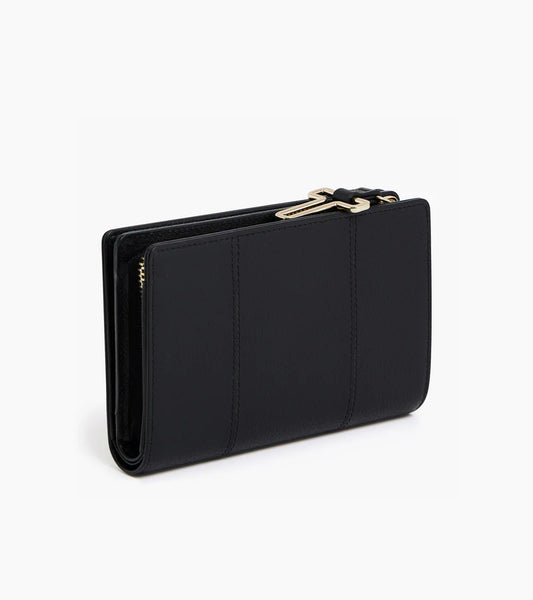 Juliet Black Medium Wallet With Snap Closure Zip Coin Pocket