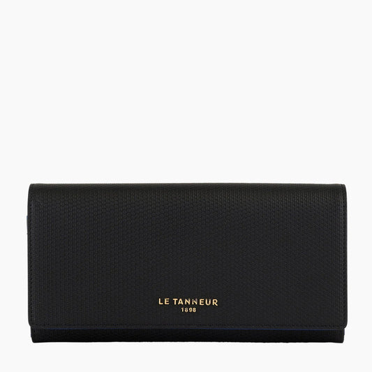 Lise Travel Companion Black Blue With Flap Closure Logo Light Gold