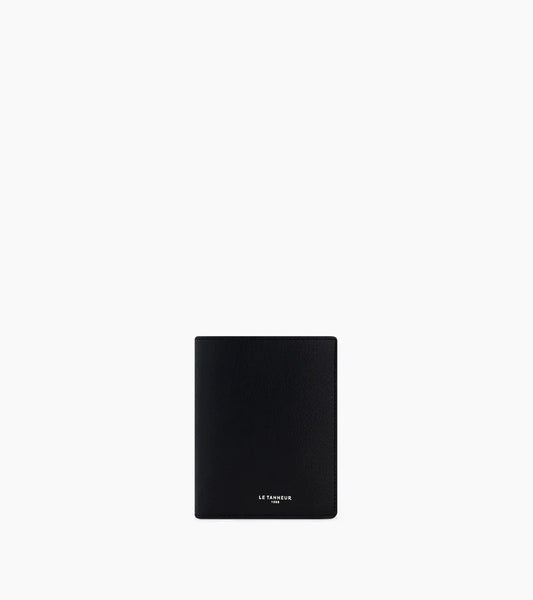 Emil Flap Vertical Zipped Wallet Grained Leather