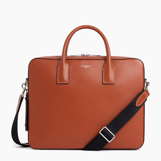 Emile 14" Brown Document Holder Laptop Pocket Removable Charms