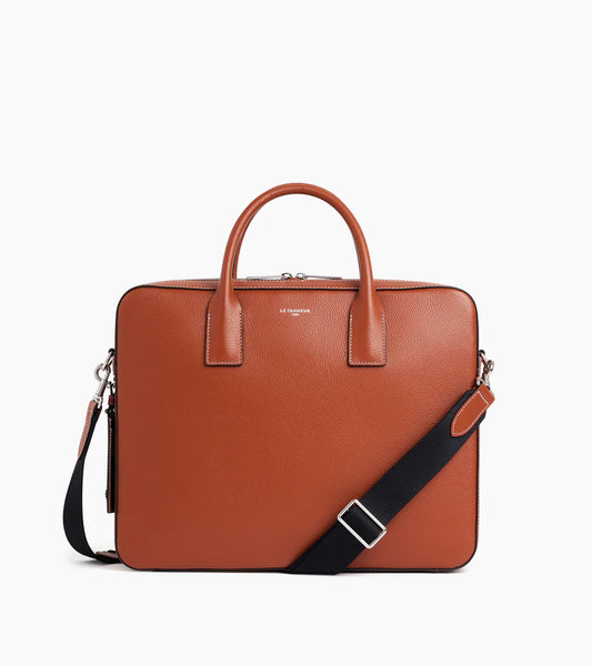 Emile 14" Brown Document Holder Laptop Pocket Removable Charms