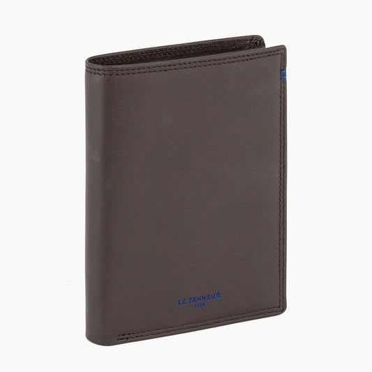 Martin Vertical Small Wallet in Coffee Brown Grained Leather