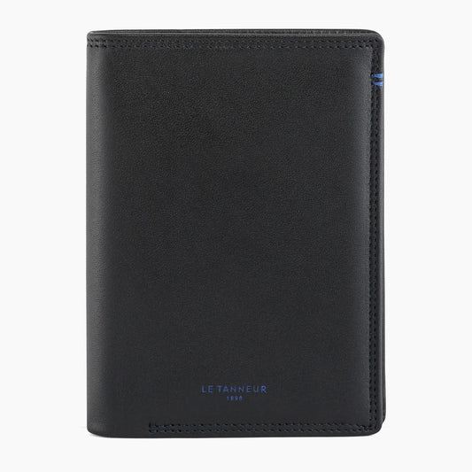 Martin Vertical Small Wallet in Black Grained Leather