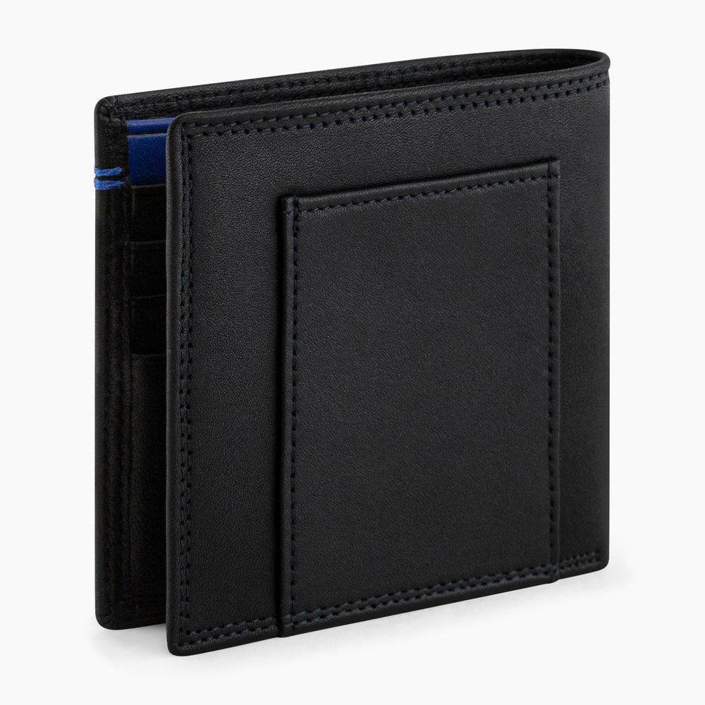 Martin horizontal card case with bill pocket in smooth leather
