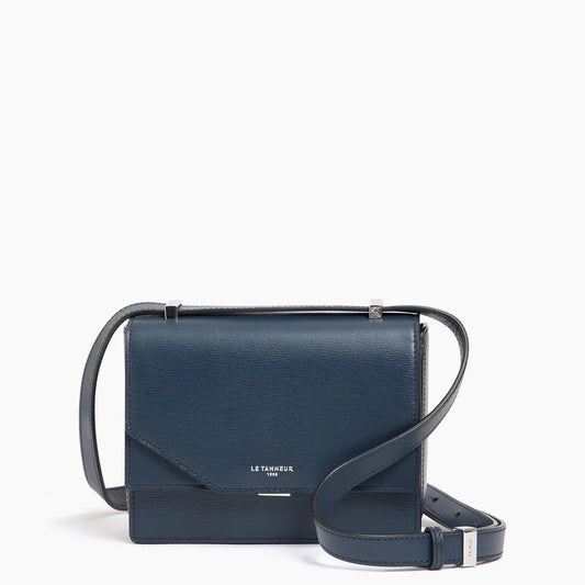 Naya Mini Shoulder Bag In Cork Effect Blue Leather