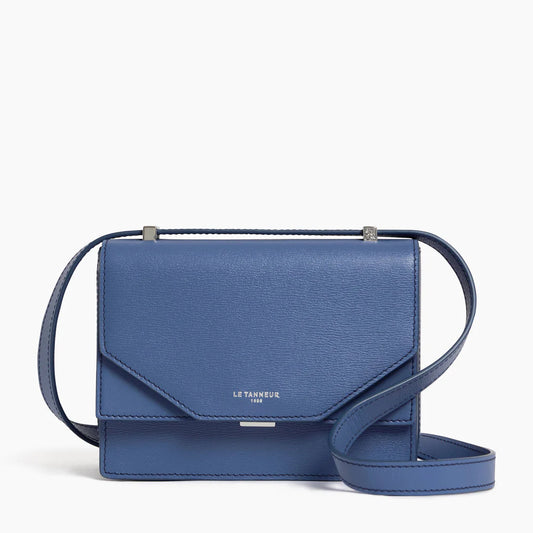 Naya Mini Shoulder Bag In Cork Effect Horizon Blue Leather
