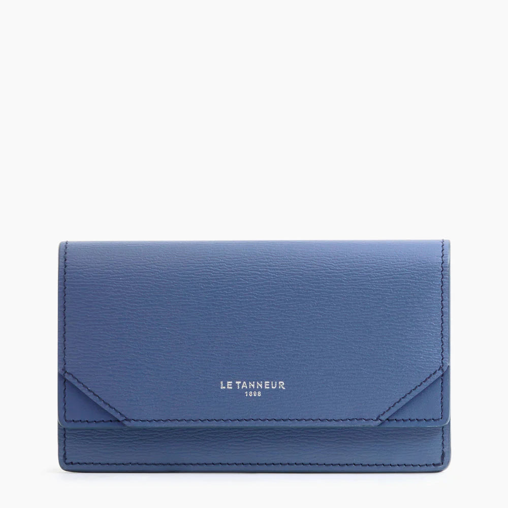 Naya Flap Cardholder In Cork Effect Horizon Blue Leather