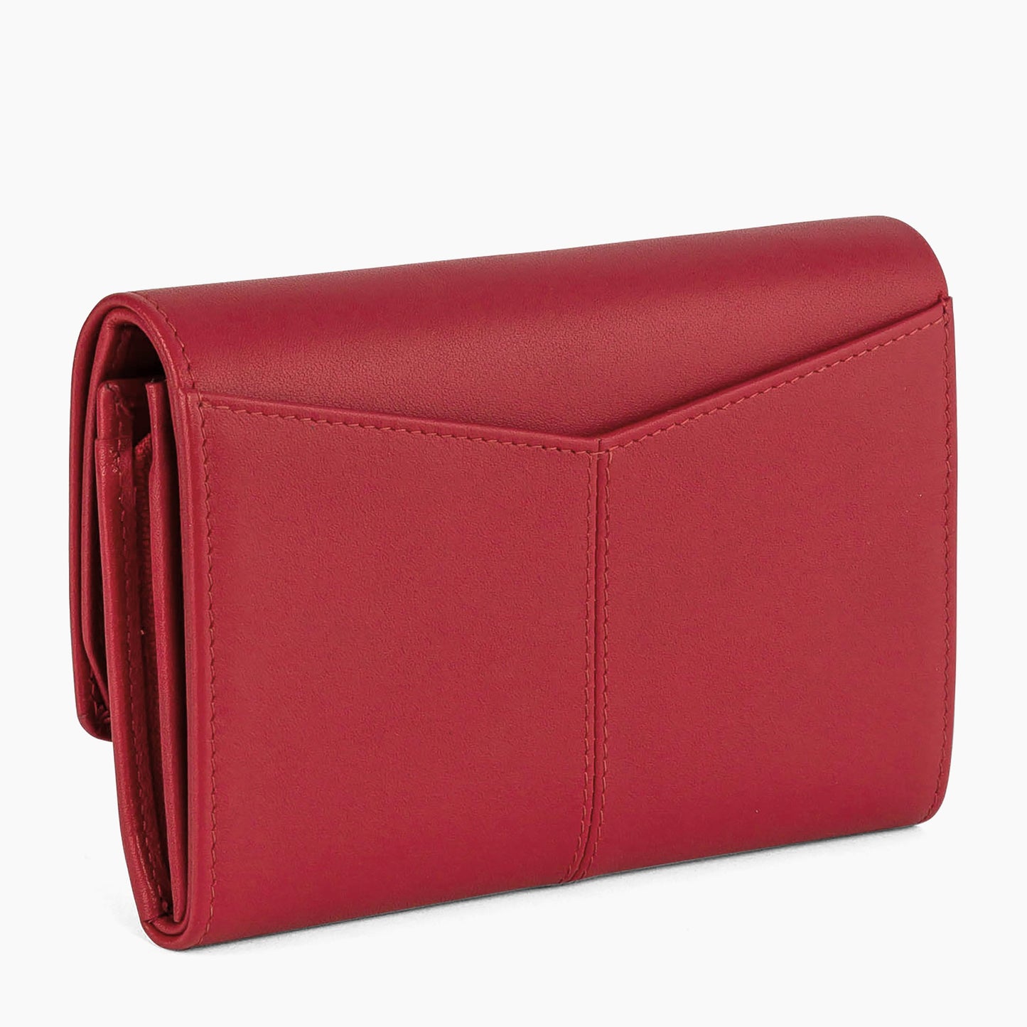 Charlotte Large Zipped Wallet In Smooth Red Leather