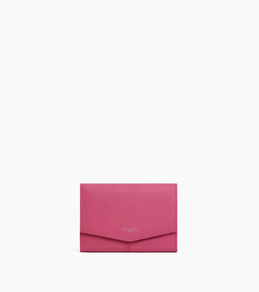 Charlotte Zipped Travel Companion In Fushia Smooth Leather