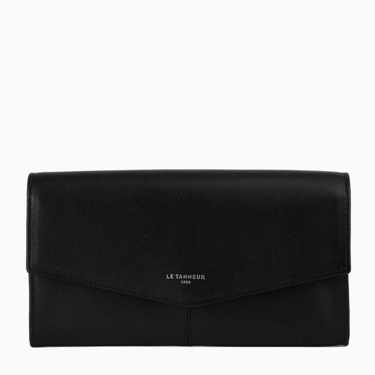Charlotte Zipped Travel Companion In Smooth Black Leather