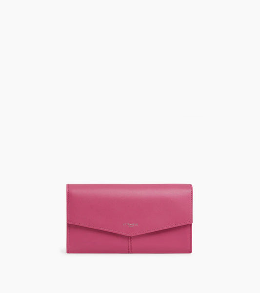 Charlotte Zipped Travel Companion In Fushia Smooth Leather