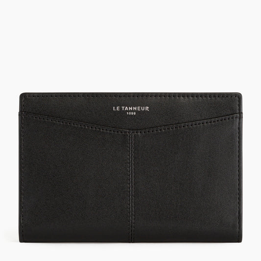 Charlotte Passport Holder 4 Pockets In Smooth Black Leather