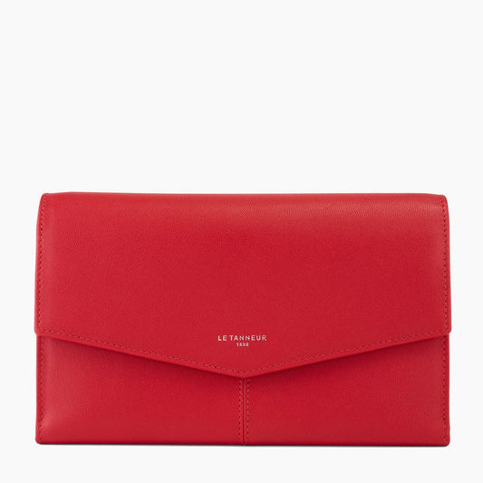 Charlotte Flap Organizer Wallet In Smooth Red Leather