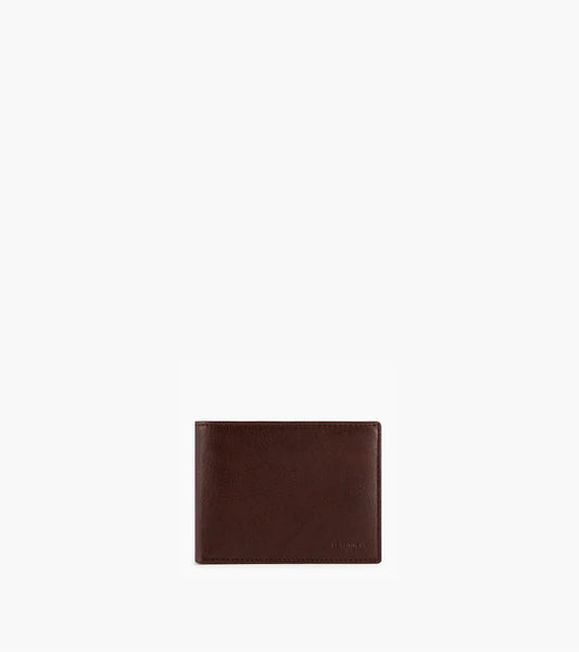 Gary Large Horizontal Wallet 2 Fold In Oiled Brown Leather