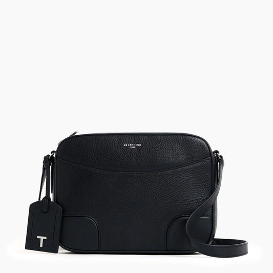 Romy Medium Shoulder bag In Smooth Black Grained Leather