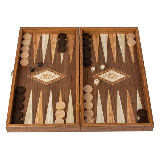 Handcrafted Olive Branch Design Backgammon Set - Classic Design and Quality Materials