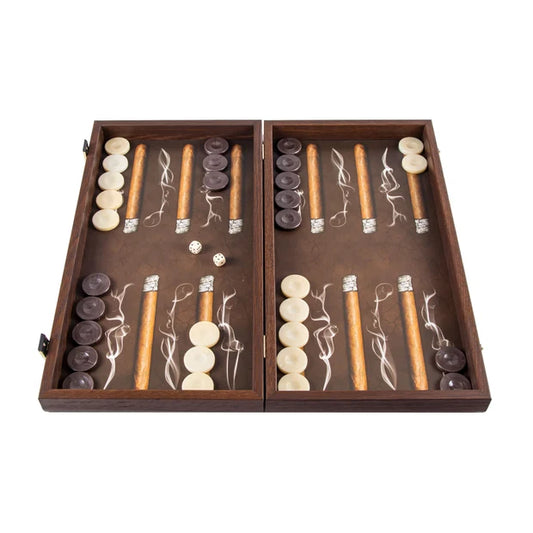 Handcrafted Creative Backgammon Set - Robusto Cigar Design