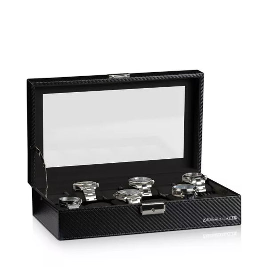 Watch Box Boston Carbon Black 12 Watches