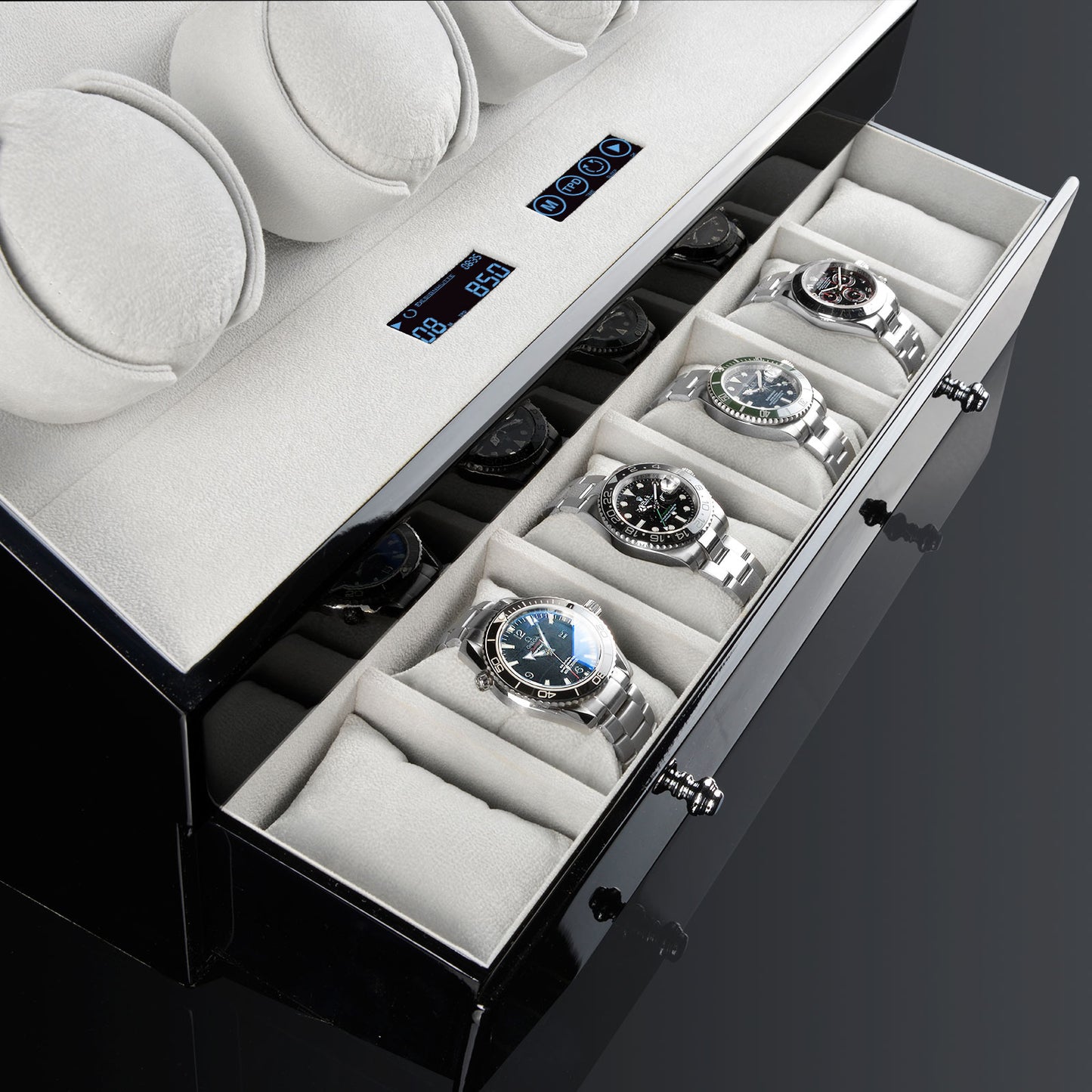 Watch Winder San Diego 4 - Black / Grey
