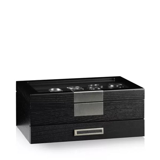 Watch Box Monteray Black Satin For 10 Watches