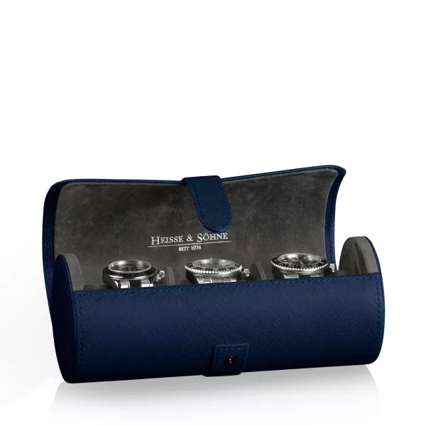Heisse & Sohne Watch Roll Rondo Blue 3 Watches