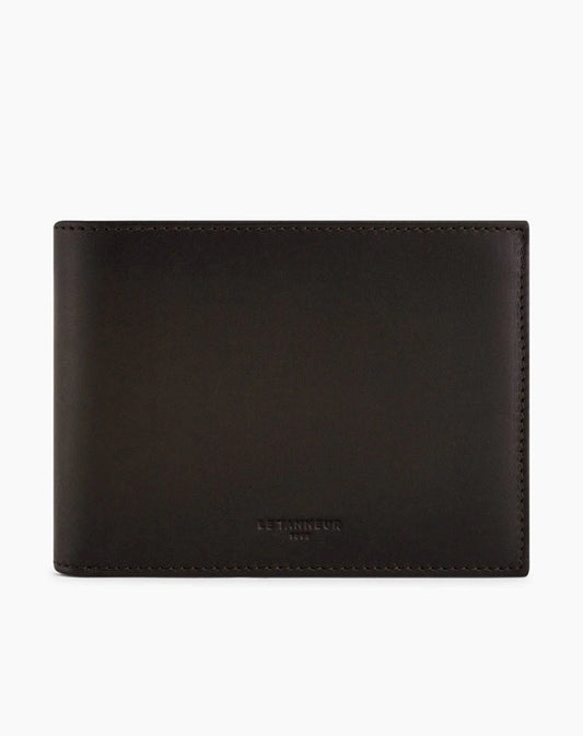 Albert Wallet With Horizontal Zipped Pocket In Smooth Leather