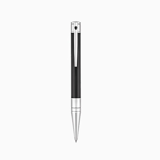 D-Initial Chrome Finish Black Ballpoint Pen